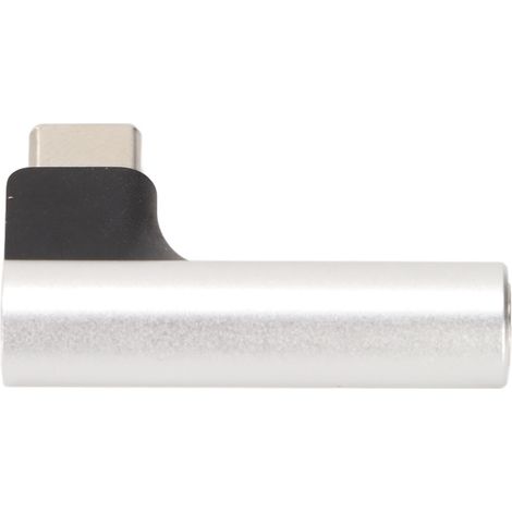 Adaptateur Audio USB-C vers Jack 3,5mm Haute Fidélité 32 bits 384 kHz - Design Blanc Argenté