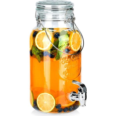 Glass Beverage Dispenser with Tap, 4L Capacity (1/5)