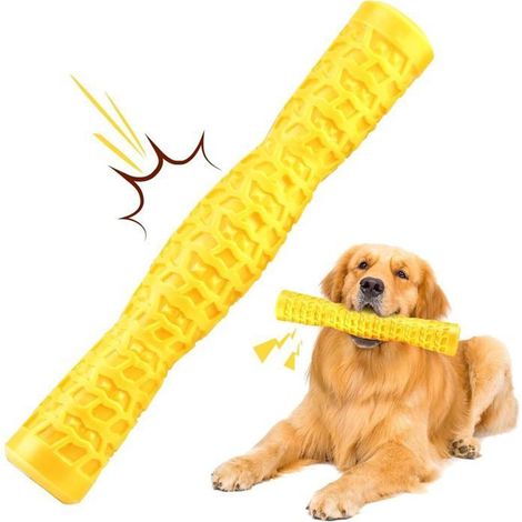 Jouet interactif indestructible et couineur pour chien, en caoutchouc résistant, à mâcher pour les chiots agressifs de taille moye,m (1/5)