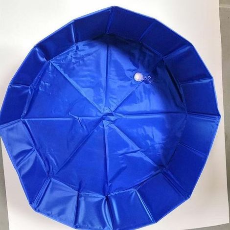 Private Label-Bassin pliable tissu composite bleu 60×20 cm avec bouchon de vidange au fond pour chien et enfant