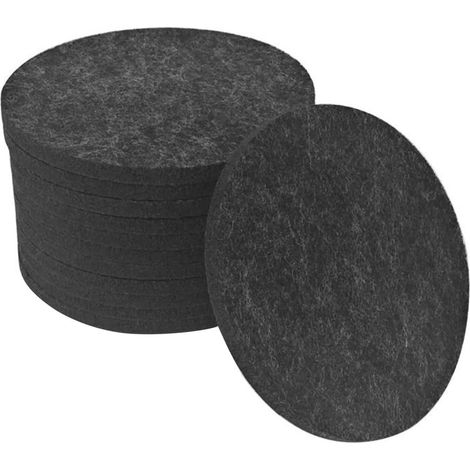 Dessous de verre ronds en feutre–Lot de 10–Protègent les meubles des rayures–Résistants à la chaleur–Doux et élégants – Faciles (1/5)