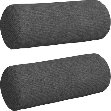 Maison Exclusive - Cojines Bolster 2 pcs Gris oscuro Ø 15 x 40 cm