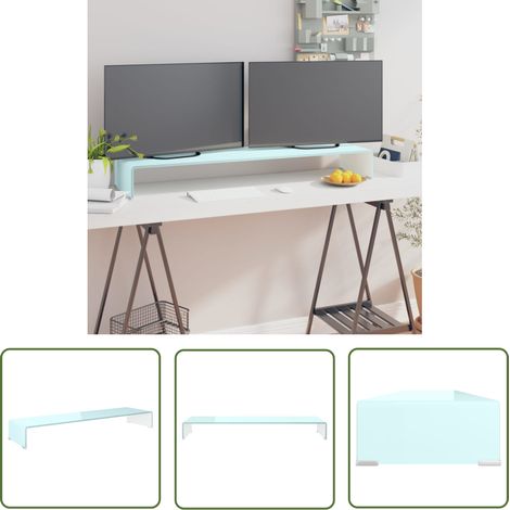 The Living Store Meuble TV/Support pour moniteur 110x30x13 cm verre vert - Meubles Tv - Support Tv - Stand Tv - Meuble Tv En Verre - Support Ecran (1/5)