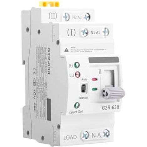 2P 63A 220V ATS Dual Power Automatic Transfer Switch 2 Position Dual Power Emergency Power Photovoltaic Switch for Home and Industrial Systems