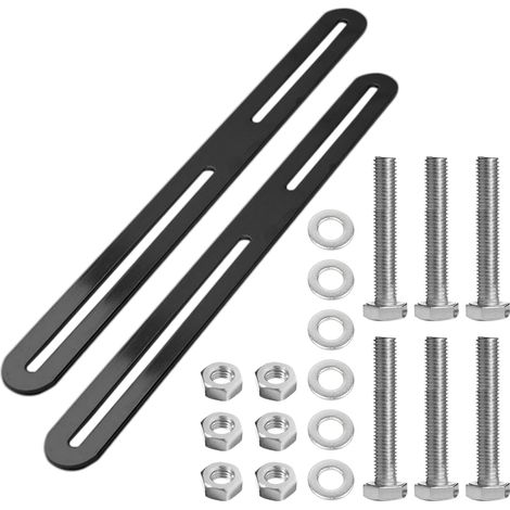 Lot de 2 fixations pour boîte aux lettres de clôture 24 x 280 mm - En acier inoxydable - Pour boîte aux lettres - Noir - 24 x 280 mm (1/5)