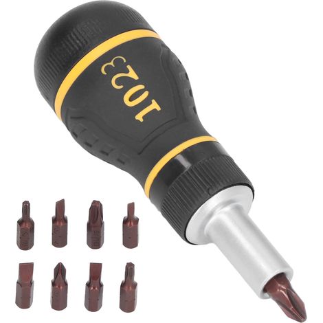 Set mit 9 magnetischen Ratschenschraubendrehern, Präzisionsbits, 3 Ratschenpositionen, Handwerkzeugset mit magnetischem Kopf (1/5)