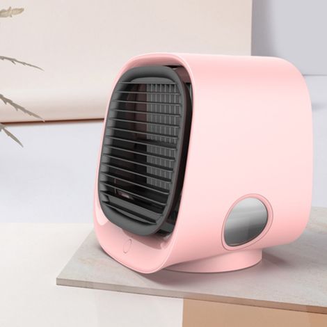 1 Mini-USB-Wasserkühlungsventilator mit leisem Betrieb für Zuhause oder Büro, Rosa (1/5)