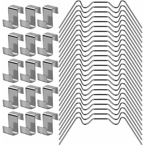 Kit de réparation de serre comprenant 100 clips de fixation en acier inoxydable pour vitres de serre (50 clips de fixation pour vitrage de serre + 50 clips de chevauchement en Z pour serre)