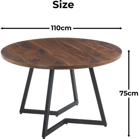 Table à manger en MDF et métal finition noyer OKMYHOME (1/4)