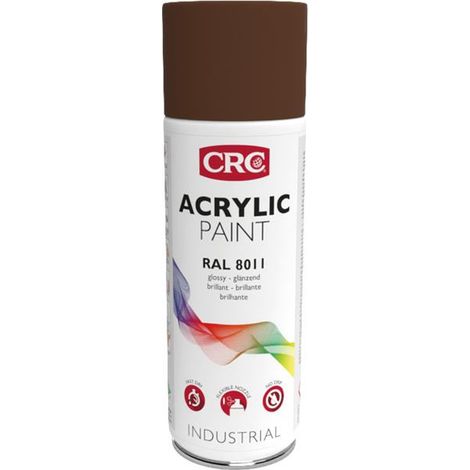 Peinture aérosol CRC, Marron RAL 8011 Brillant, 400ml ( Prix pour 1 ). La combinaison unique flexibilité et de dureté, la rend très résistante aux influences extérieures