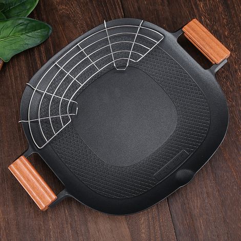 Plancha antiadherente con revestimiento de secado rápido y placa de inducción para uso interior y exterior, ideal para acampar. (1/5)