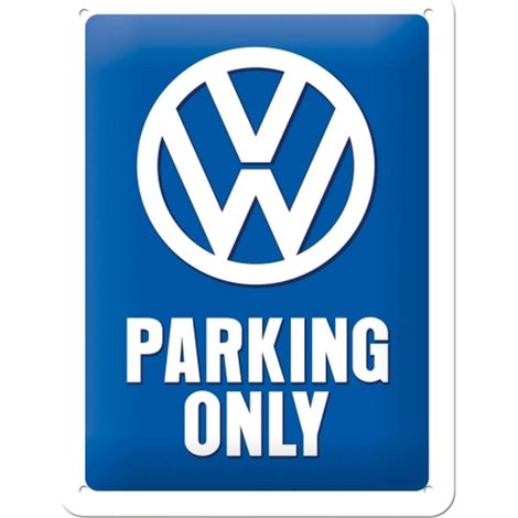 Nostalgic-Art 40361132616 Cartello VW Parking Only, Acciaio, Blu, 20 x 15 x 0.2 cm (1/4)