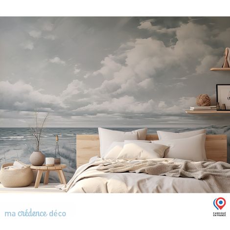 Papier peint : Plage Sud ouest, Aquarelle 6 - Intissé - L.200 x H.280 cm - Marron (1/3)