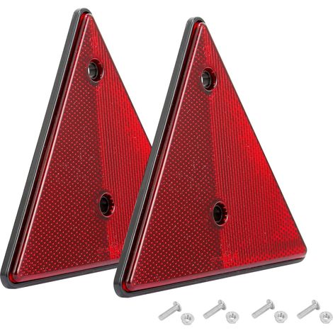 2X Rouge Catadioptre Triangle Remorque 150x10x132mm(LxWxH) Homologué E,Triangle Catadioptre Visser Remorque Réflecteusr Arrière pour Camion Tracteur Voiture RV(Rouge-Triangle-Visser-2pcs) (1/5)