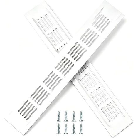 Grille de Ventilation Rectangulaire, Grille d'Aération en Aluminum, Grille de Ventilation Rectangulaire en Aluminum Argent (1/5)