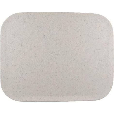 Plateau en polyester avec rebord plat - gris - 430x330mm - Finedine