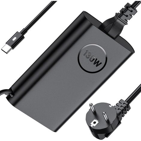 Chargeur USB-C PD 130W pour PC Portable Dell avec Câble Secteur (1/5)