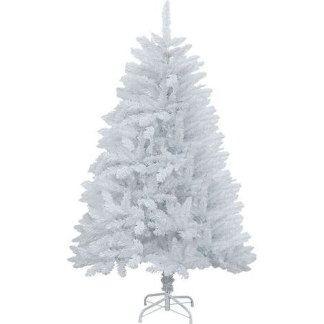 Sapin artificiel blanc de 60 cm, sapin de Noël blanc canadien à charnière de haute qualité, sapin blanc, léger, facile à assembler, avec support de sapin de Noël en métal (1/5)