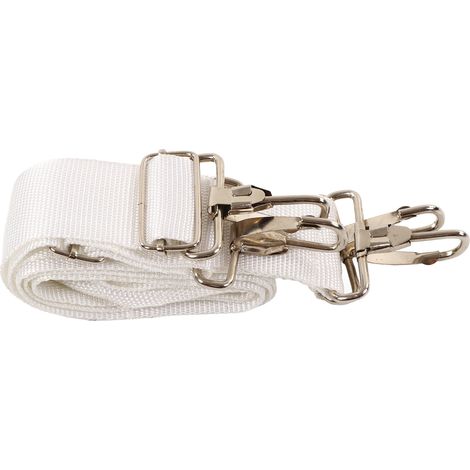 Sangle de grosse caisse en nylon souple élastique réglable ergonomique confortable double épaule blanc (1/5)