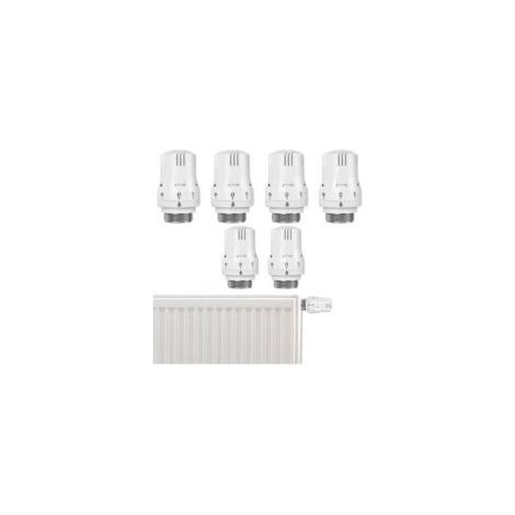 Set mit 6 Thermostatventilköpfen für Heizkörper – Intelligentes Kühlventil – Ersatzkopf: Heizkörperthermostat – Ersatzkopf für Büro und Zuhause – Crezuo