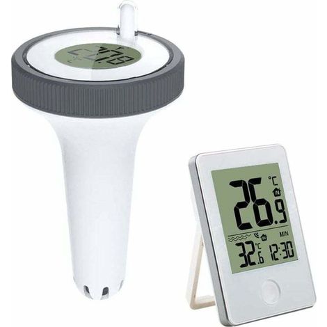 Thermomètre de Température d'Eau Electronique avec Récepteur Numérique, Ecran LCD pour Aquarium/Spa/Étang à Poissons (1/4)