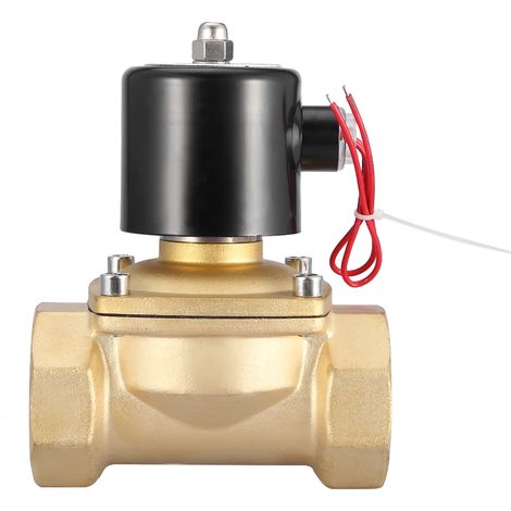 Électrovanne DN50 2" à deux voies en laiton, normalement fermée, 220 V CA (1/5)