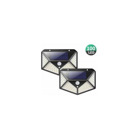 Bardusch-Lampe Solaire Extérieur【Version Puissante 2 Pack】100 LED 2200 mAh éclairage Extérieur étanche 270° lumière Solaire Détecteur de Mouvement 180 ° Spot Solaire Applique Solaire pour Jardin