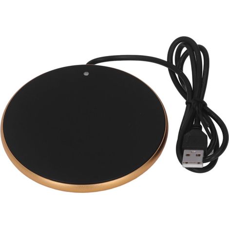 Beyamis Chauffe-tasse intelligent USB à température constante 55 °C, gain de place, idéal pour la maison, le bureau et les voyages (couleur or). (1/5)