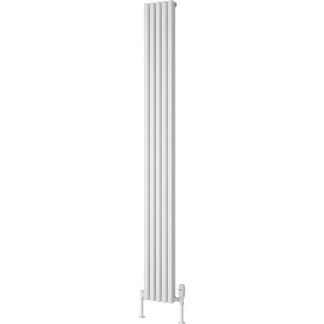 Reina Albano Designer Vertical Aluminium Radiator 1800mm H x 190mm W - White