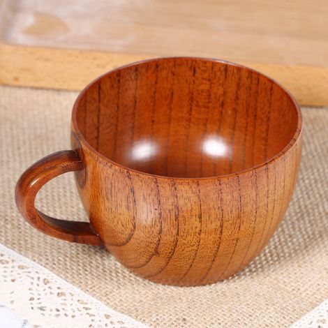 Natürlicher, rustikaler Holzbecher für Kaffee, Tee, Bier, Saft oder Milch – handgefertigter Becher aus Baumstumpfholz Nr. 3 (1/3)