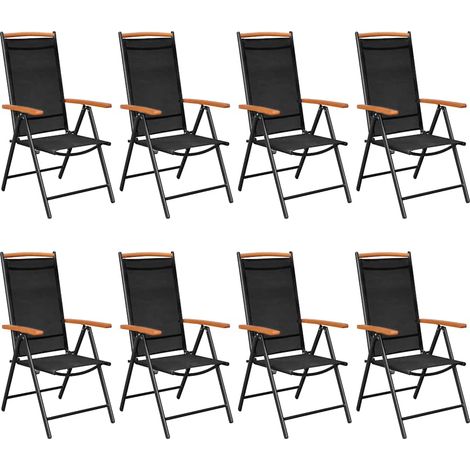 Maison Exclusive - 9-tlg. Garten-Essgruppe Aluminium Schwarz (1/5)