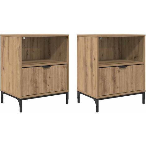 Maison Exclusive - Nachttisch 2 pcs Artisan-Eiche 49 x 36 x 61 cm