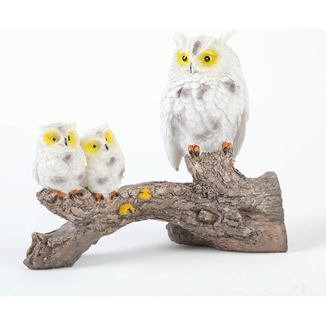 Sculpture décorative hibou en résine pour jardin, ornement extérieur (1/4)