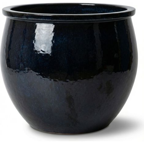 Provencelia Blumentopf Newton Ø21 cm Höhe 23 cm frostbeständig, keramisch, handgefertigt, Eisblau (1/5)
