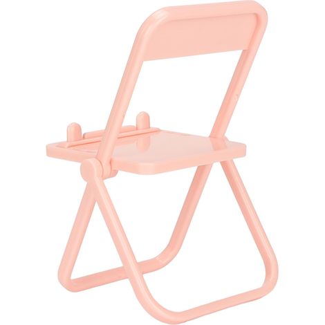 Support de téléphone pour petite chaise, mignon et pliable, en forme de chaise, support de bureau multi-angles pour téléphone portable, rose