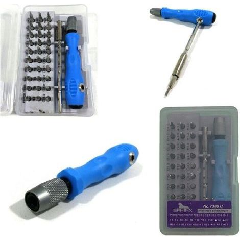 32-in-1 Schraubendreher-Set – Torx-Bits T4, T5, T6, T8, T9, T10 und verschiedene Profile – zur Reparatur von Handys, Uhren und PCs – 32-teilig (1/5)