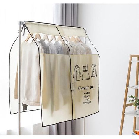 Housse anti-poussière pour vêtements, sac de rangement anti-poussière, housse pour manteau de penderie, housse pour costume anti-poussière, sac à vêtements suspendu (1/5)