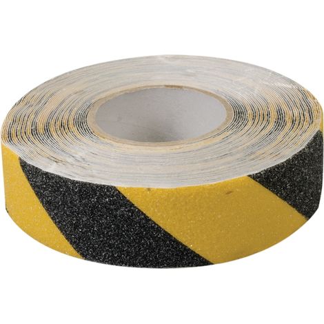 Ruban antidérapant 50 mm x 18 m – Support PVC noir et jaune – Grains anti-dérapants pour sécurité accrue – Pour escaliers et rampes – Fixman (1/4)