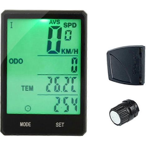 Compteur de vitesse/tachymètre pour vélo, utilisé pour mesurer la vitesse, lot de 2, sans fil. (1/5)