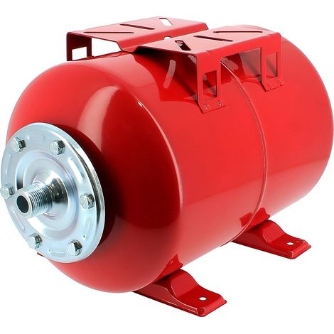Gt Market – Réservoir pression à vessie horizontal 24 litres – Acier 1mm – Pression max 5.4 bars – Pour systèmes d'eau chaude/froide