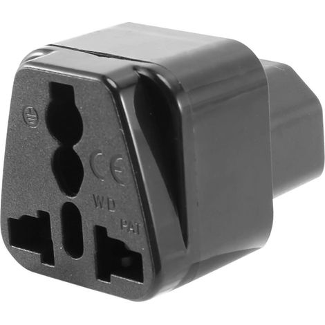 Adaptateur secteur IEC 320 C14 vers prise femelle universelle, noir-- (1/5)