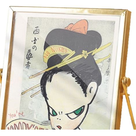 Cadre photo acrylique décoratif 14,5x19,5cm motif cartoon enfant imperméable ornement doré métal pour bureau CBS1329 (1/4)