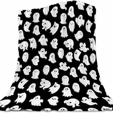 Couverture d'Halloween 100 cm x 130 cm, idéale pour les lits de fête - Lot de 4 (1/5)