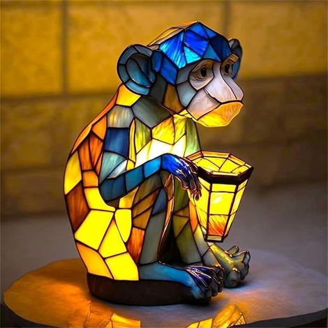 Lampe De Table Animal - Lampe De Chevet Avec Ports USB A Et C - Pour Chambre À Coucher Salon Bureau - 20 Cm - Résine (1/5)