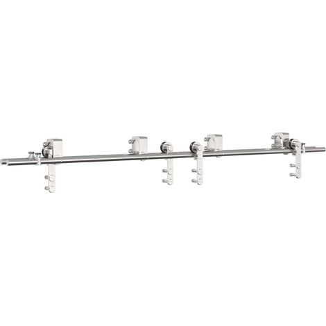 Maison Exclusive - Kit Binari Porta Scorrevole 183 cm Acciaio Inossidabile Argento