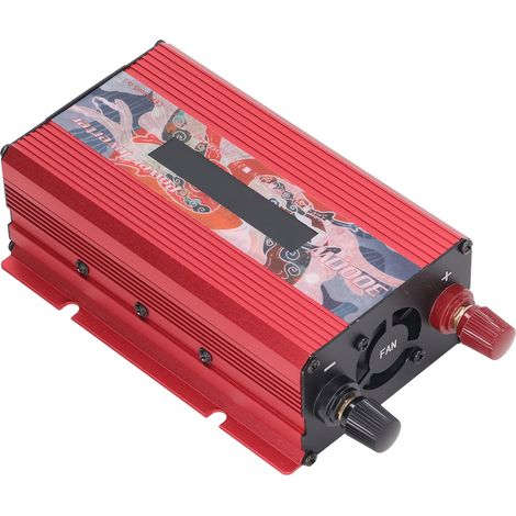 3000-W-DC/AC-Wechselrichter mit modifizierter Sinuswelle, LCD-Display, 2,0-A-USB-Anschluss, Lüfter (rot, DC 24 V) (1/5)
