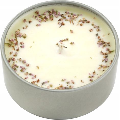 Vela de soja arom谩tica casera SEN, con 3 aceites esenciales para un sue帽o reparador, 160 ml.