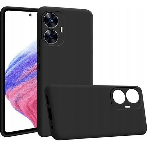 MATT SCHWARZE SCHLANKE HÜLLE FÜR REALME C55 + GLAS (1/5)