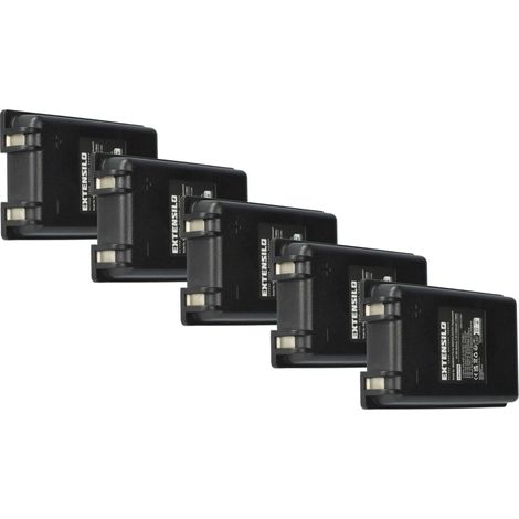 EXTENSILO 5x Akku Ersatz für Autec MH0707L, NC0707L für Industrie-Funkfernsteuerung Fernbedienung (2500 mAh, 7,2 V, NiMH) - Schwarz