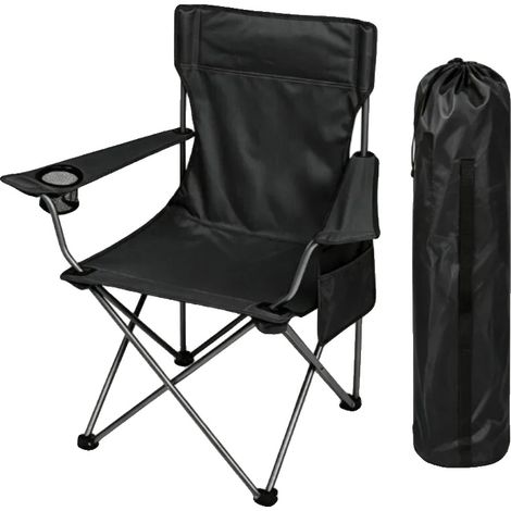 Silla de camping, material resistente, dimensiones 67 x 65 x 96 cm, capacidad de peso 136 kg, diseño portátil, portavasos integrado. (1/5)